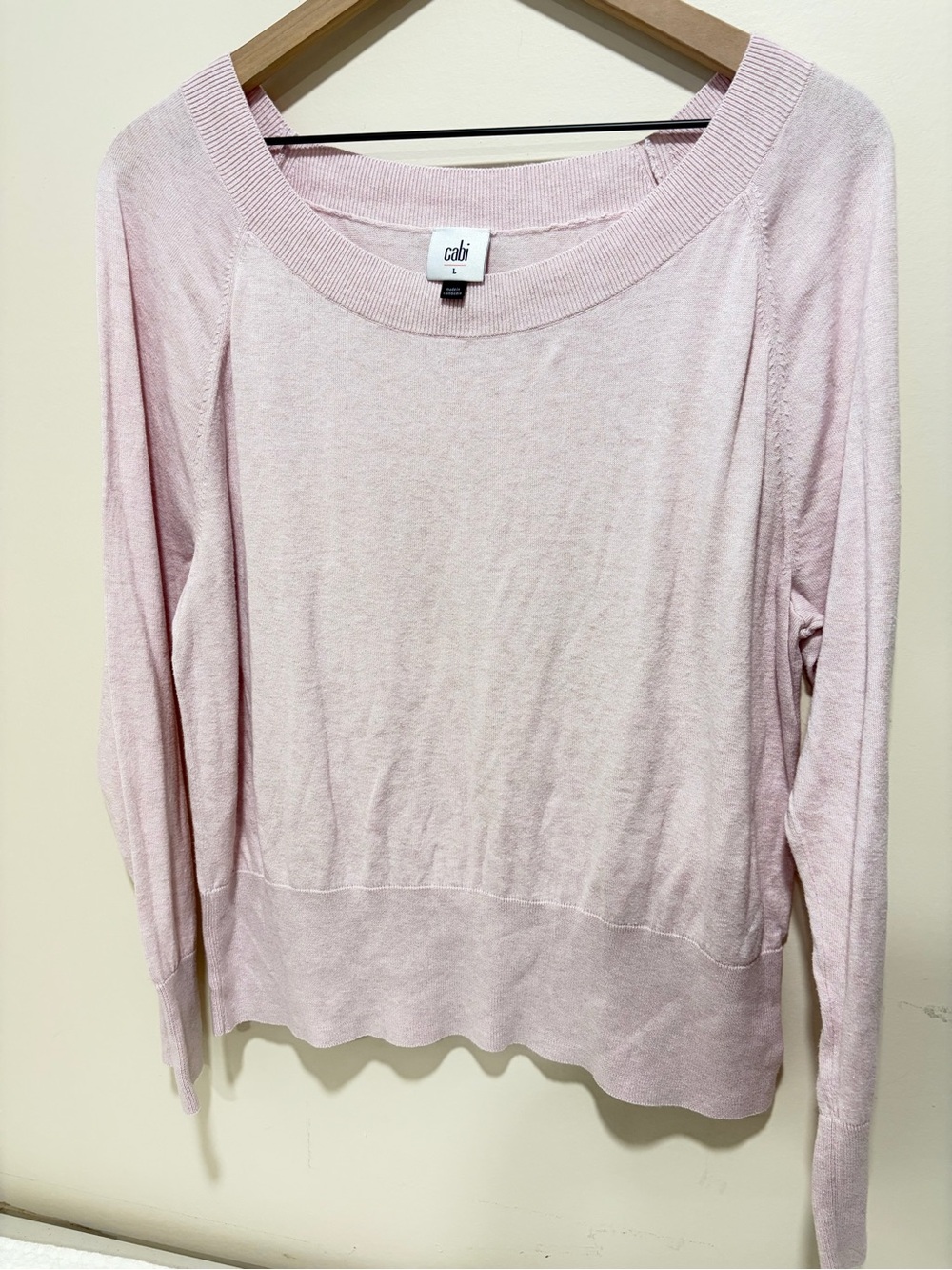CAbi Light Pink Scoop Neck Sweater
